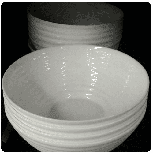 White. Tempered glass noodle bowl Zig Mart Brits