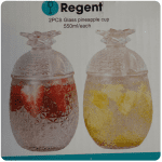 Regent 2pc glass pineapple cup 550ml