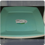 H.L. square flat service plate ass. Colours