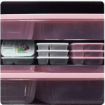 H.L. smart 3 divided storage box 1.15L Ass.